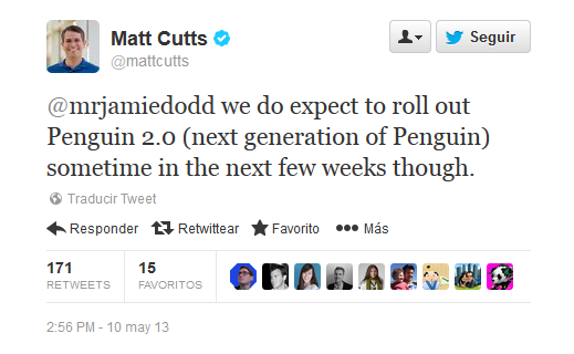actualización Penguin confirmada por Matt Cutts