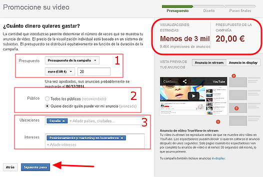 campaña de adwords para video4